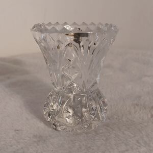Vtg Crystal Cut Toothpick Holder